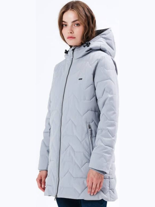 Μακρύ Γυναικείο Puffer Μπουφάν για Χειμώνα Ice