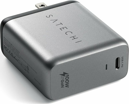 Satechi Wireless Charger GaN With USB-C Port 100W Power Delivery Gray ST-UC100WSM-EU