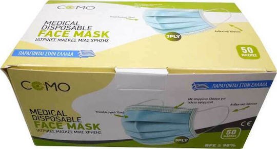 Como Surgical Mask single-use 3ply Type II BFE >98% Protective Mask Non-Reusable Type II Surgical Pink 50pcs