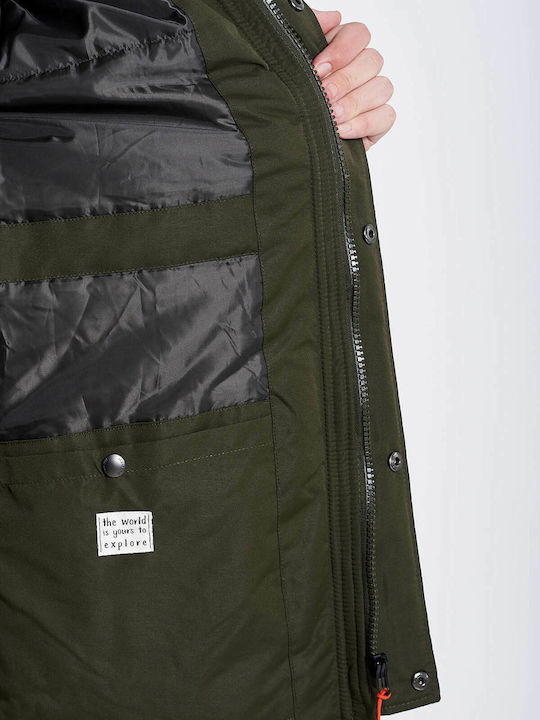 G628 Χειμωνιάτικο Μπουφάν Παρκά Olive