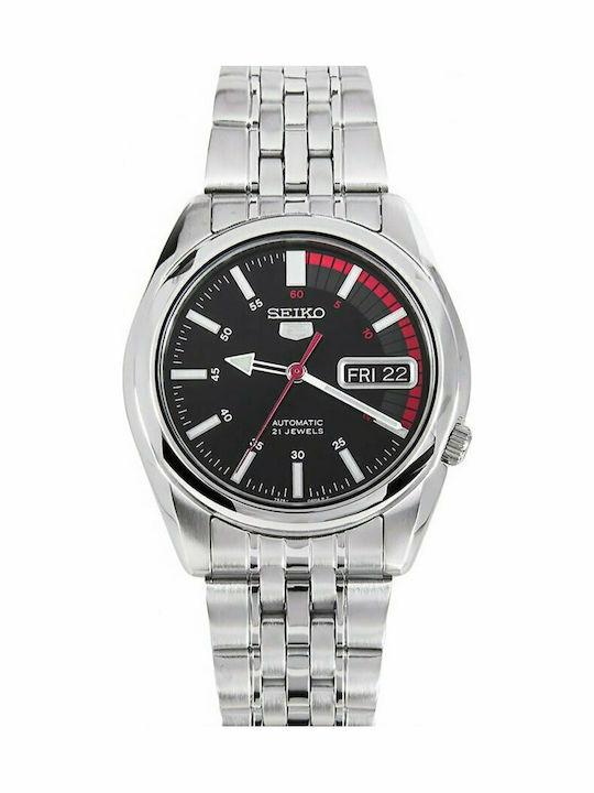 Seiko 5 Men's Watch 37mm Automatic with Silver Metal Bracelet