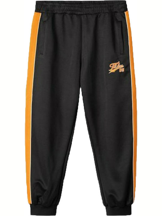 Varsity Jogginghose Glänzend mit Gummizug Black / Orange