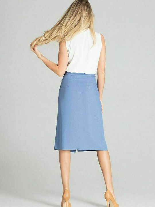 Figl M697 High Waist Midi Skirt in Blue color 141758