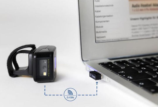 DeLock Scanner de inele Wireless cu capacitate de citire a codurilor de bare 2D și QR