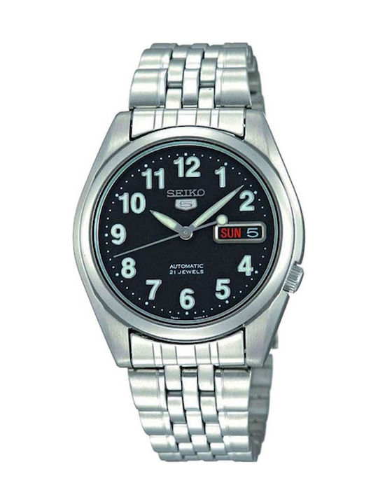 Seiko 5 Automatic Men's Watch 37mm Automatic with Silver Metal Bracelet