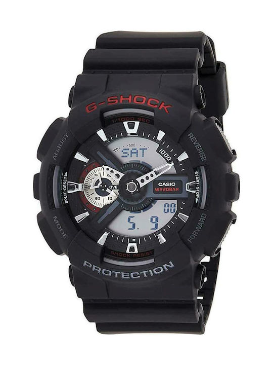 Casio G-Shock Αναλογικό/Ψηφιακό Ανδρικό Ρολόι 51.2mm Χρονογράφος Μπαταρίας με Μαύρο Καουτσούκ Λουράκι