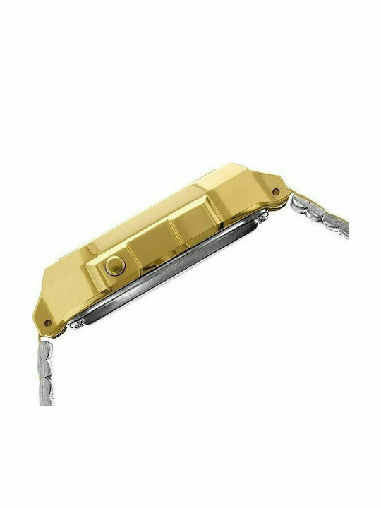 Casio Vintage Iconic Digital Men's Watch 36.3mm Chronograph Battery with Gold Metal Bracelet