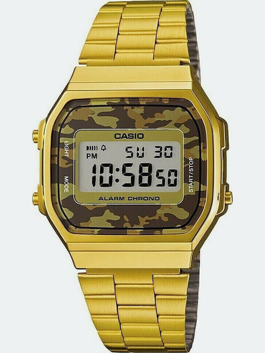Casio Vintage Iconic Digital Men's Watch 36.3mm Chronograph Battery with Gold Metal Bracelet
