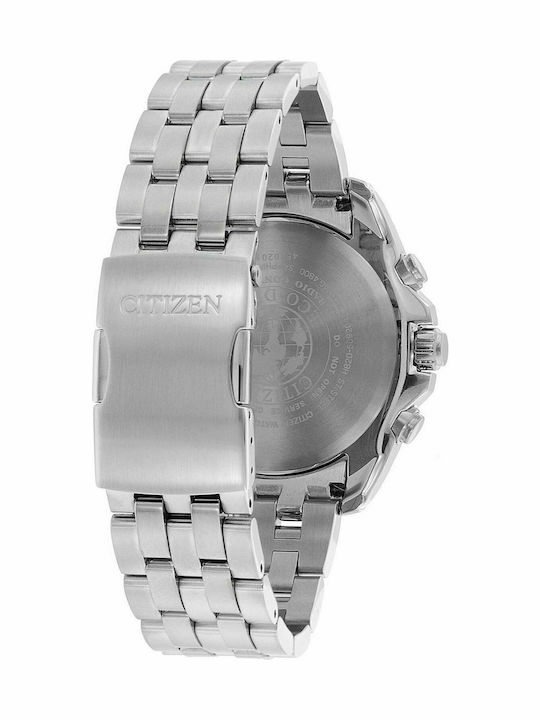 Citizen Herrenuhr 44mm Chronograph Eco - Antrieb mit Silber Metallarmband