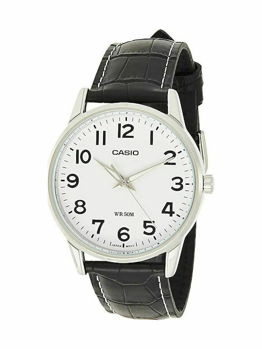 Casio Men's Watch 40mm Battery with Black Leather Strap