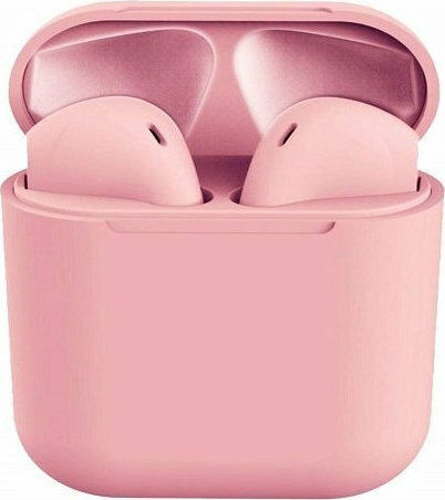 Inpods 12 Earbud Bluetooth Handsfree Ακουστικά με Αντοχή στον Ιδρώτα και Θήκη Φόρτισης Ροζ