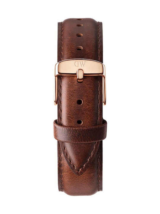 Daniel Wellington St Mawes Men's Watch 40mm Battery with Brown Leather Strap
