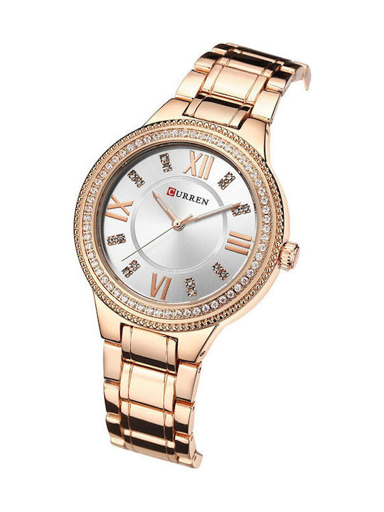 Curren Watch with Metal Bracelet Pink Gold