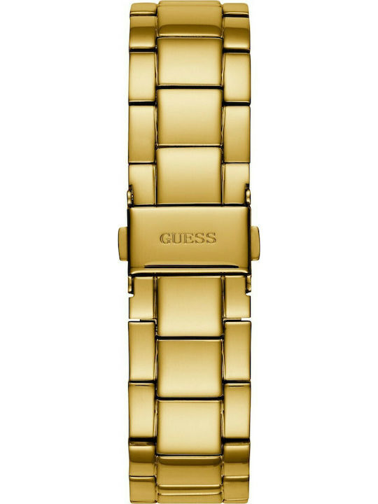 Guess Women's Watch Chronograph Solar with Gold Metal Bracelet
