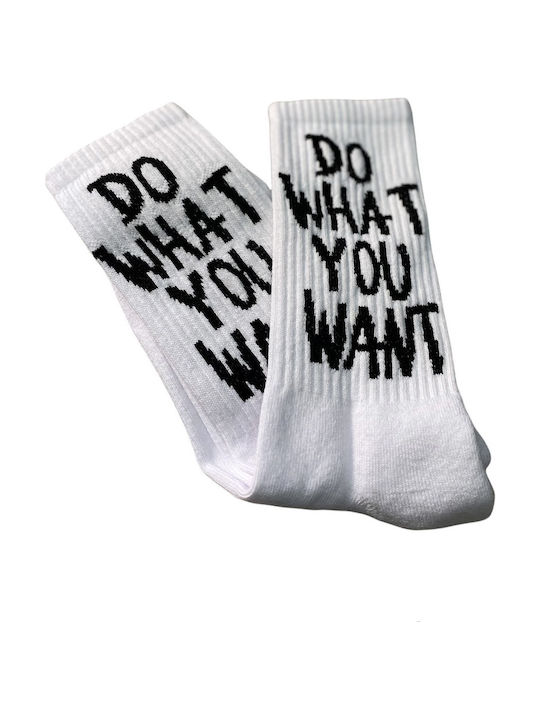 Infinity Clothing Do What You Want Women's Patterned Socks White