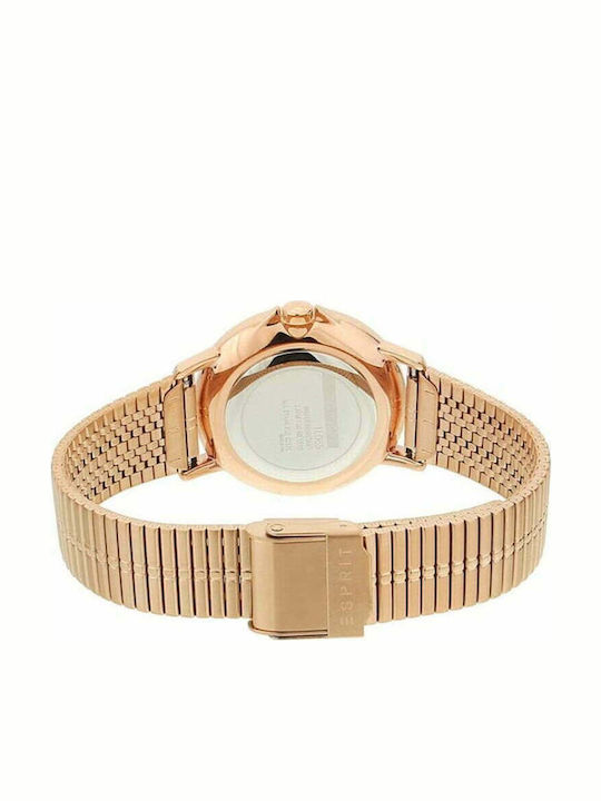 Esprit Γυναικείο Ρολόι 32mm Μπαταρίας με Ροζ Χρυσό Μεταλλικό Μπρασελέ