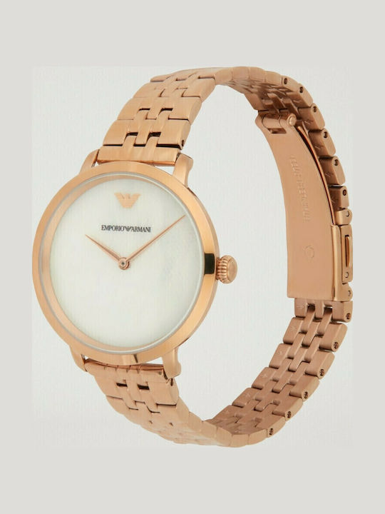 Emporio Armani Γυναικείο Ρολόι 28mm Μπαταρίας με Ροζ Χρυσό Μεταλλικό Μπρασελέ