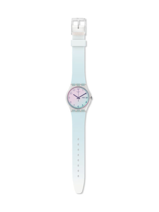 Women's Watch with Blue Rubber Strap