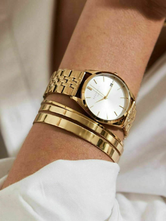 Rosefield Ace Gold Women's Watch with Gold Metal Bracelet