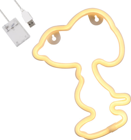 GloboStar Neon Διακοσμητικό Φωτιστικό Snoopy LED Θερμό Λευκό 2700K Φιγούρα