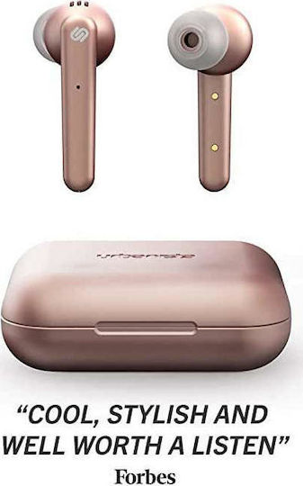 Urbanista Paris In-ear Bluetooth Handsfree Ακουστικά με Θήκη Φόρτισης Ροζ Χρυσά