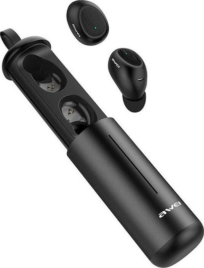 Awei T55 In-ear Bluetooth Handsfree Ακουστικά με Θήκη Φόρτισης Μαύρα