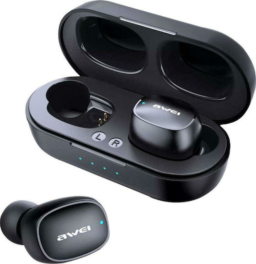 Awei T13 In-ear Bluetooth Handsfree Ακουστικά με Θήκη Φόρτισης Μαύρα