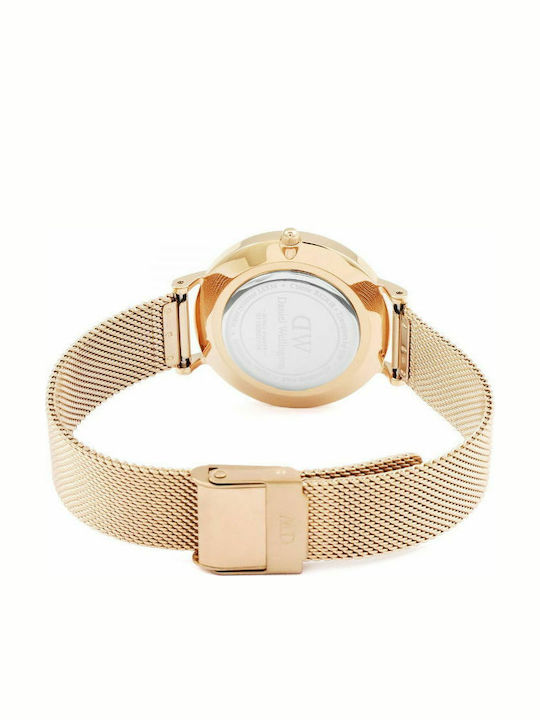 Daniel Wellington Classic Petite Women's Watch with Pink Gold Metal Bracelet