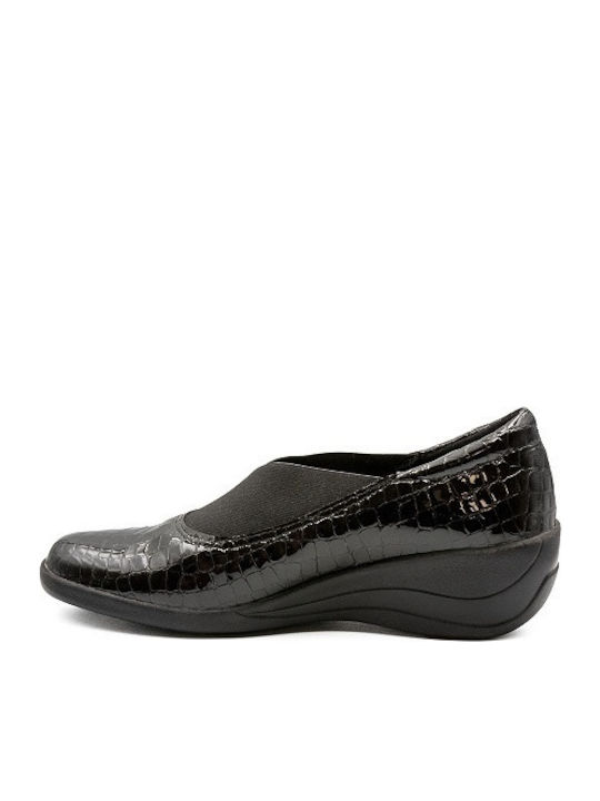 Naturelle 5111L Piele Anatomic Slip-on-uri pentru femei Negru