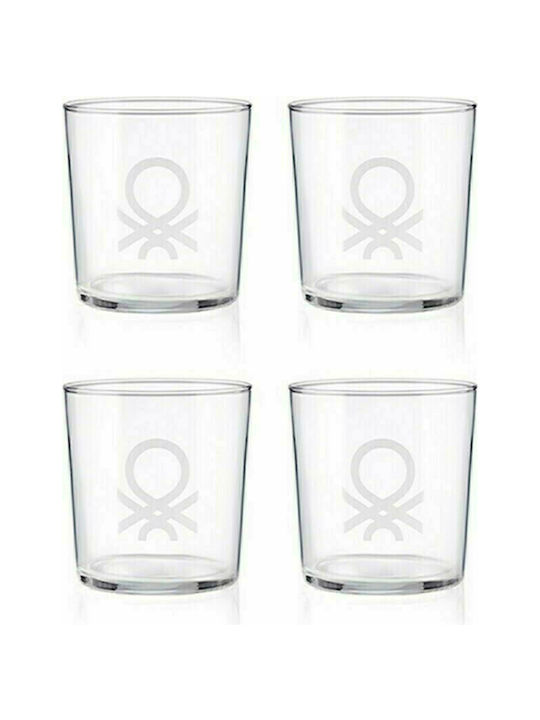 Benetton Set of Glasses Water made of Glass in White Color S5000649 4pcs