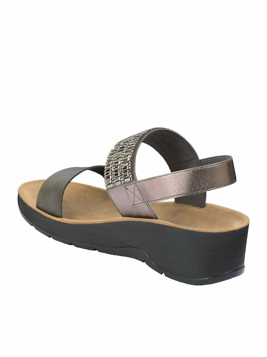 Cristina Anatomic Women's Suede Ankle Strap Platforms Silver