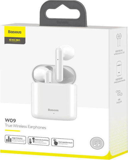 Baseus Encok W09 In-ear Bluetooth Handsfree Earphones with Sweat Resistance and Charging Case White