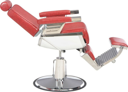 vidaXL Barber Chair with Adjustable Height Red