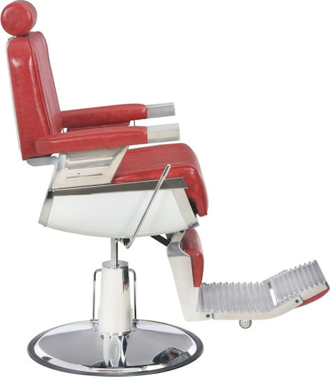 vidaXL Barber Chair with Adjustable Height Red