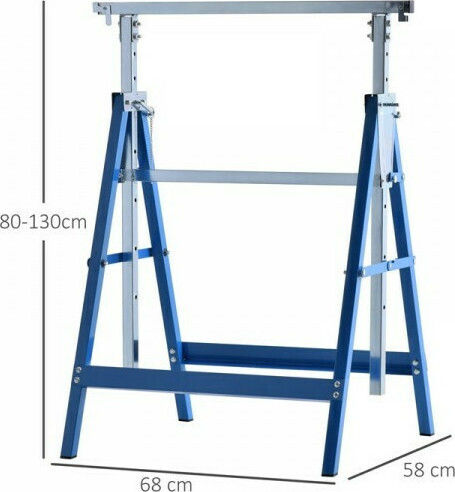 HomCom Set Telescopic Work Sawhorses from Steel 2 pcs Iron Painting Easel 200kg 2pcs
