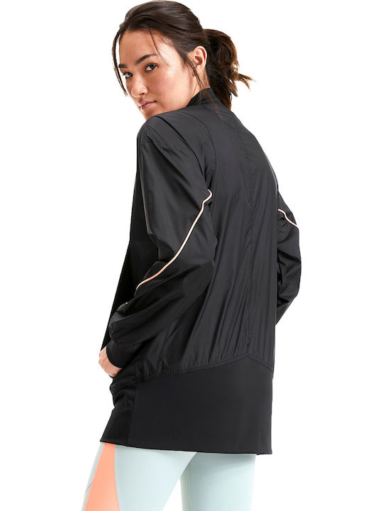 Puma Pearl Women's Long Sports Jacket for Spring or Autumn Black