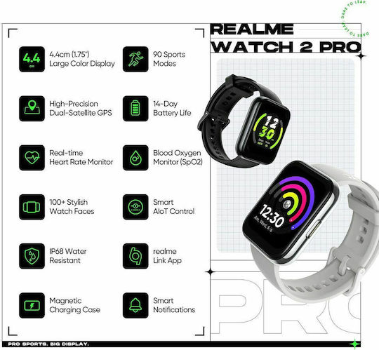 Realme Watch 2 Pro με Παλμογράφο (Μαύρο)