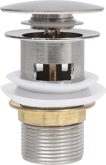 vidaXL Cupru Supapă Chiuveta cu Preaplin, Ieșire 40mm și Dimensiune 6.4x6.4cm Argintiu
