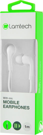 Lamtech Mobile Earphones In-Ear Freihändig Kopfhörer mit Stecker 3.5mm Weiß