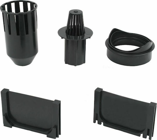 vidaXL Plastic Canal Duș cu Dimensiune 100x12.5cm Negru 12buc