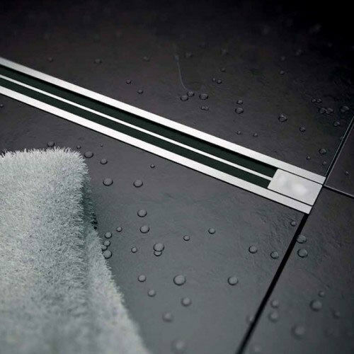 Karag Confluo Slim Oțel inoxidabil Canal pardoseală cu Ieșire 50mm Argintiu