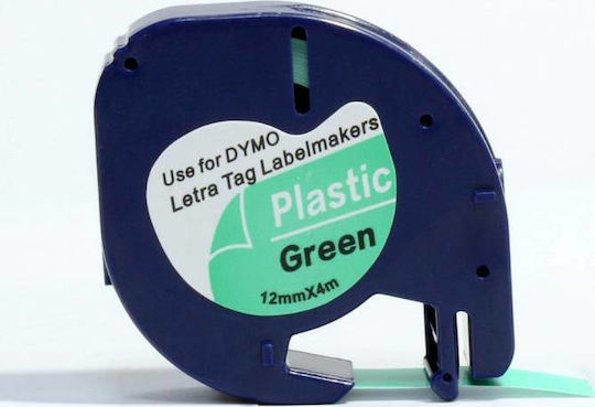 Dymo 91204 Ταινία Ετικετογράφου 4m x 12mm σε Πράσινο Χρώμα Συμβατή με Dymo LetraTag/LT, Casio XR(EZ-Label)