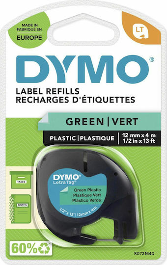 Dymo 91204 Ταινία Ετικετογράφου 4m x 12mm σε Πράσινο Χρώμα Συμβατή με Dymo LetraTag/LT, Casio XR(EZ-Label)