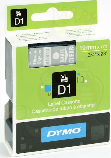 Dymo 45810 Ταινία Ετικετογράφου 7m x 19mm σε Διάφανο Χρώμα Συμβατή με Dymo D1