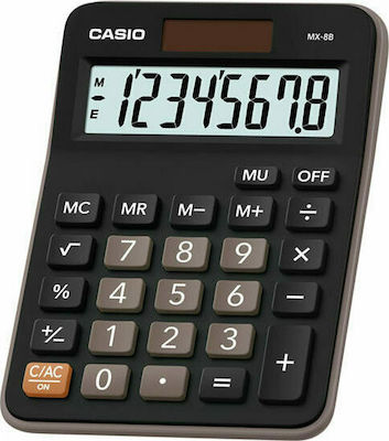 Casio Αριθμομηχανή MX-8B 8 Ψηφίων σε Μαύρο Χρώμα