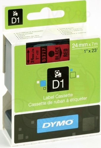 Dymo 53717 Ταινία Ετικετογράφου 7m x 24mm σε Κόκκινο Χρώμα Συμβατή με Dymo D1
