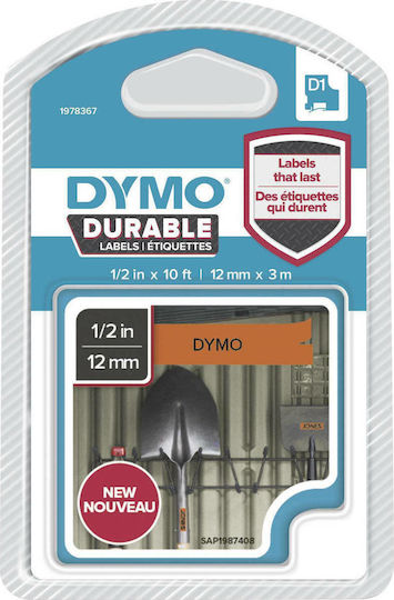 Dymo Ταινία Ετικετογράφου 3m x 12mm σε Πορτοκαλί Χρώμα Συμβατή με Dymo D1