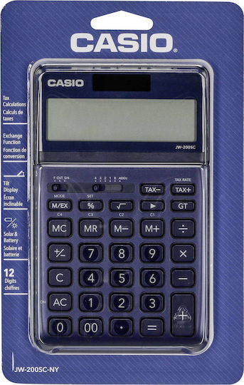 Casio JW-200SC Calculator Accounting 12 Digits in Blue Color 1pcs