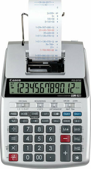 Canon P23-DTSC II Taschenrechner Quittungspapierrolle 12 Ziffern in Silber Farbe 1Stück