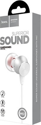 Hoco M51 Proper In-Ear Freihändig Kopfhörer mit Stecker 3.5mm Weiß